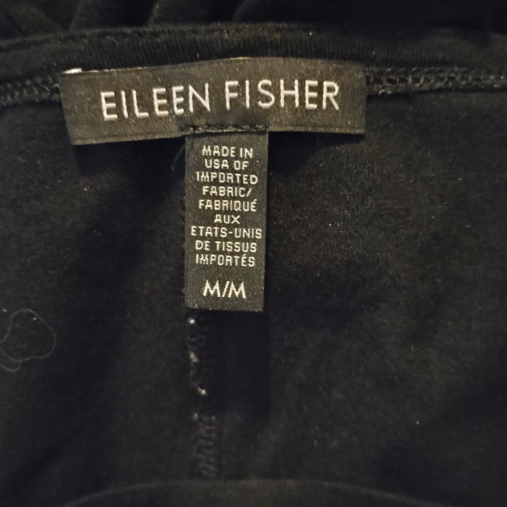 New Condition Eileen Fisher Black Long Sleeve Top Viscose Spandex Women's Medium - Picture 2 of 6